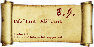 Bálint Jácint névjegykártya