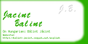 jacint balint business card
